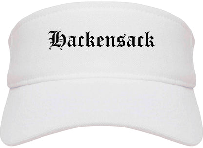 Hackensack New Jersey NJ Old English Mens Visor Cap Hat White