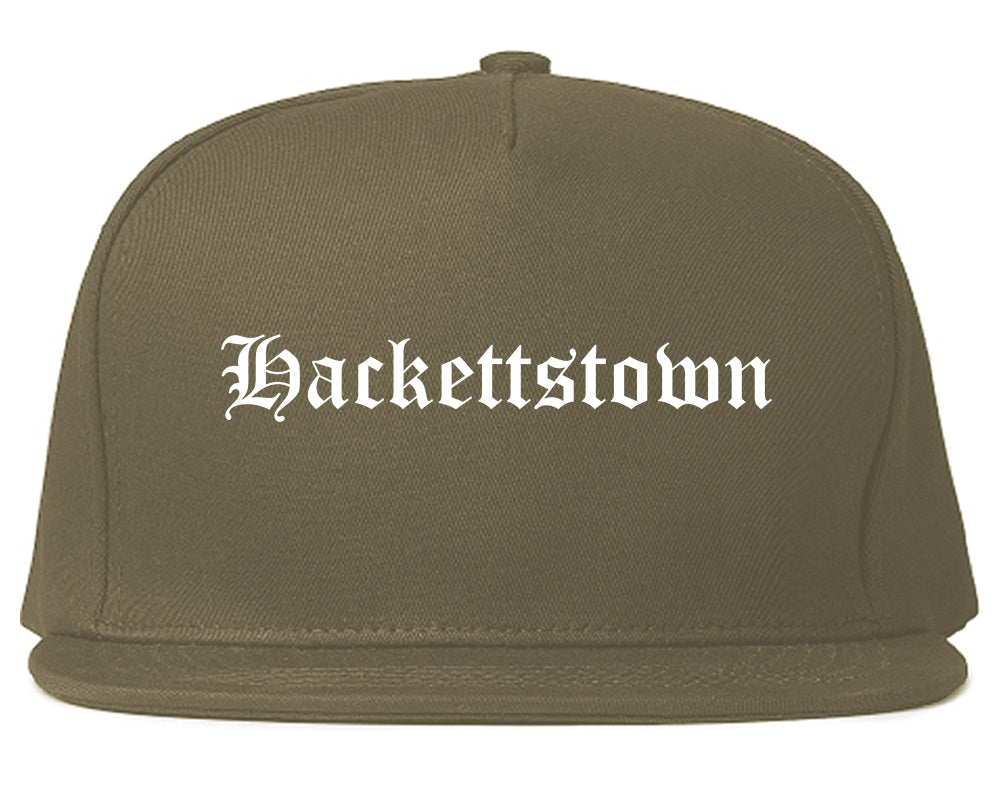 Hackettstown New Jersey NJ Old English Mens Snapback Hat Grey