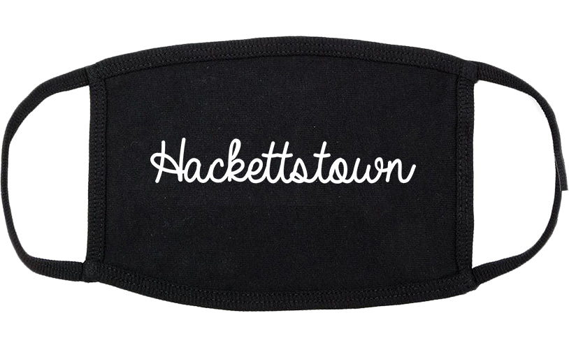 Hackettstown New Jersey NJ Script Cotton Face Mask Black