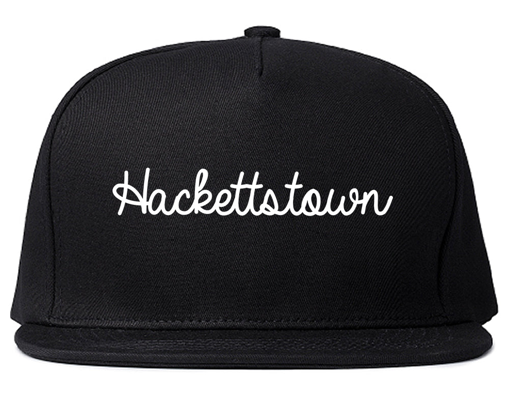 Hackettstown New Jersey NJ Script Mens Snapback Hat Black