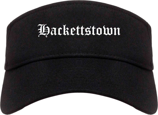 Hackettstown New Jersey NJ Old English Mens Visor Cap Hat Black