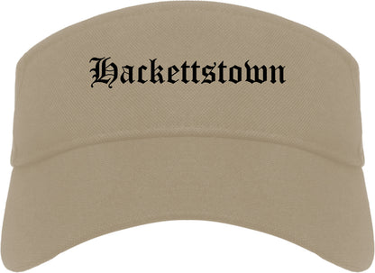 Hackettstown New Jersey NJ Old English Mens Visor Cap Hat Khaki