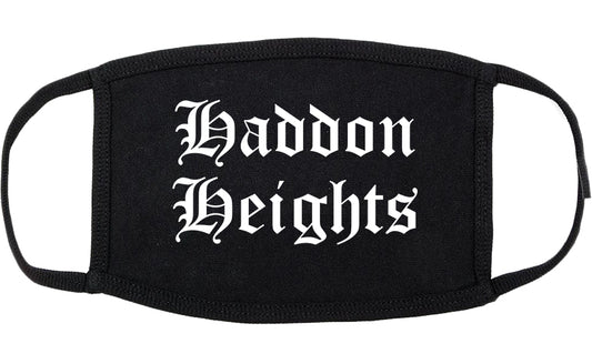 Haddon Heights New Jersey NJ Old English Cotton Face Mask Black