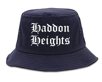 Haddon Heights New Jersey NJ Old English Mens Bucket Hat Navy Blue