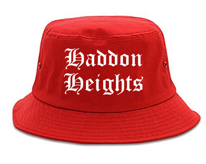 Haddon Heights New Jersey NJ Old English Mens Bucket Hat Red