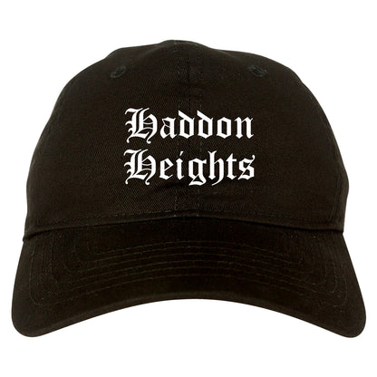 Haddon Heights New Jersey NJ Old English Mens Dad Hat Baseball Cap Black
