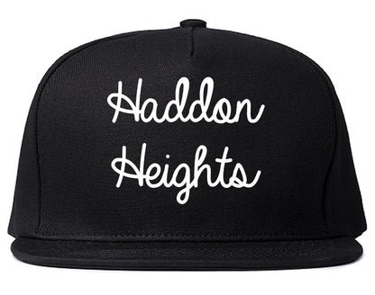 Haddon Heights New Jersey NJ Script Mens Snapback Hat Black