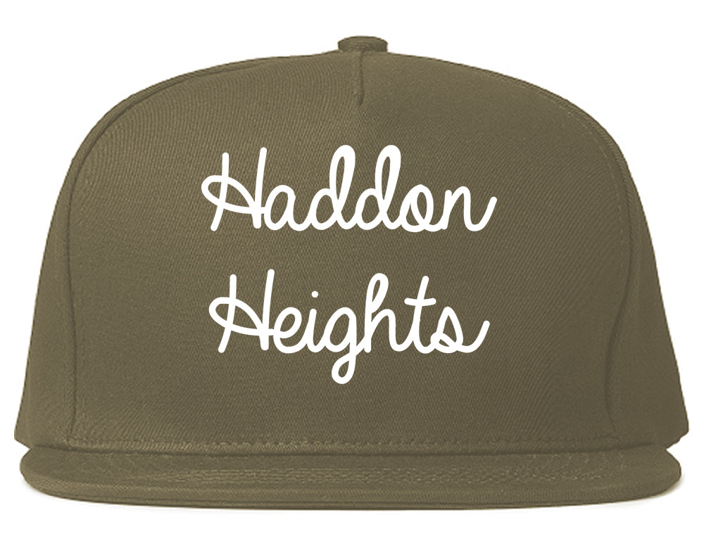 Haddon Heights New Jersey NJ Script Mens Snapback Hat Grey