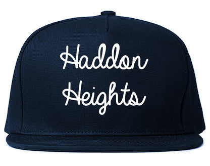 Haddon Heights New Jersey NJ Script Mens Snapback Hat Navy Blue