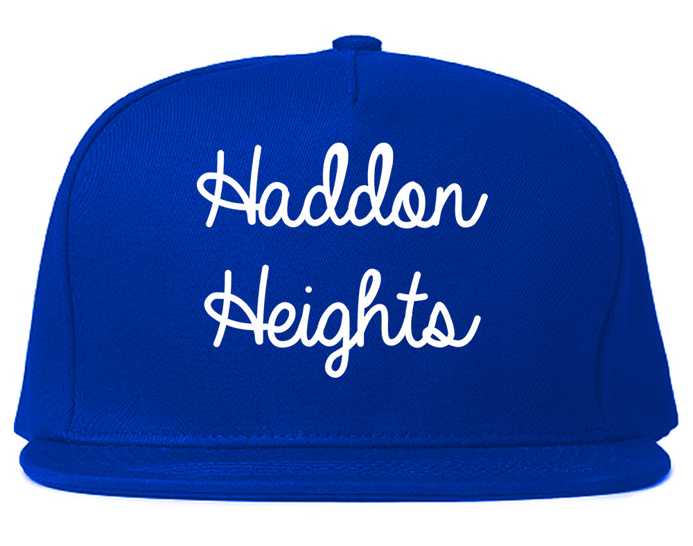 Haddon Heights New Jersey NJ Script Mens Snapback Hat Royal Blue