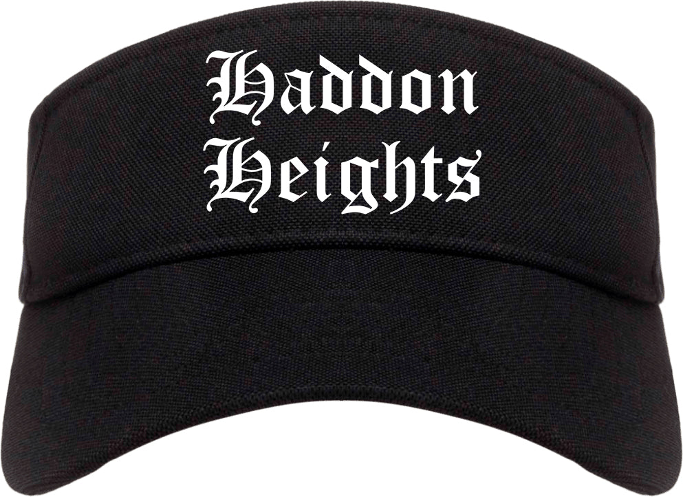 Haddon Heights New Jersey NJ Old English Mens Visor Cap Hat Black
