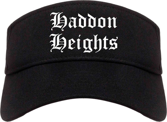 Haddon Heights New Jersey NJ Old English Mens Visor Cap Hat Black