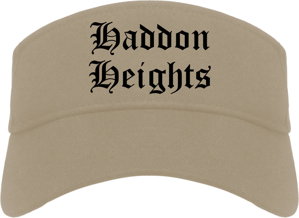 Haddon Heights New Jersey NJ Old English Mens Visor Cap Hat Khaki