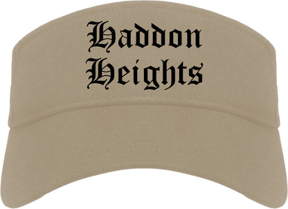 Haddon Heights New Jersey NJ Old English Mens Visor Cap Hat Khaki