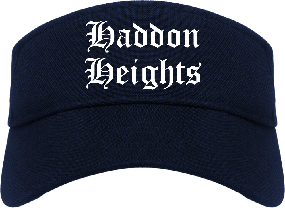 Haddon Heights New Jersey NJ Old English Mens Visor Cap Hat Navy Blue