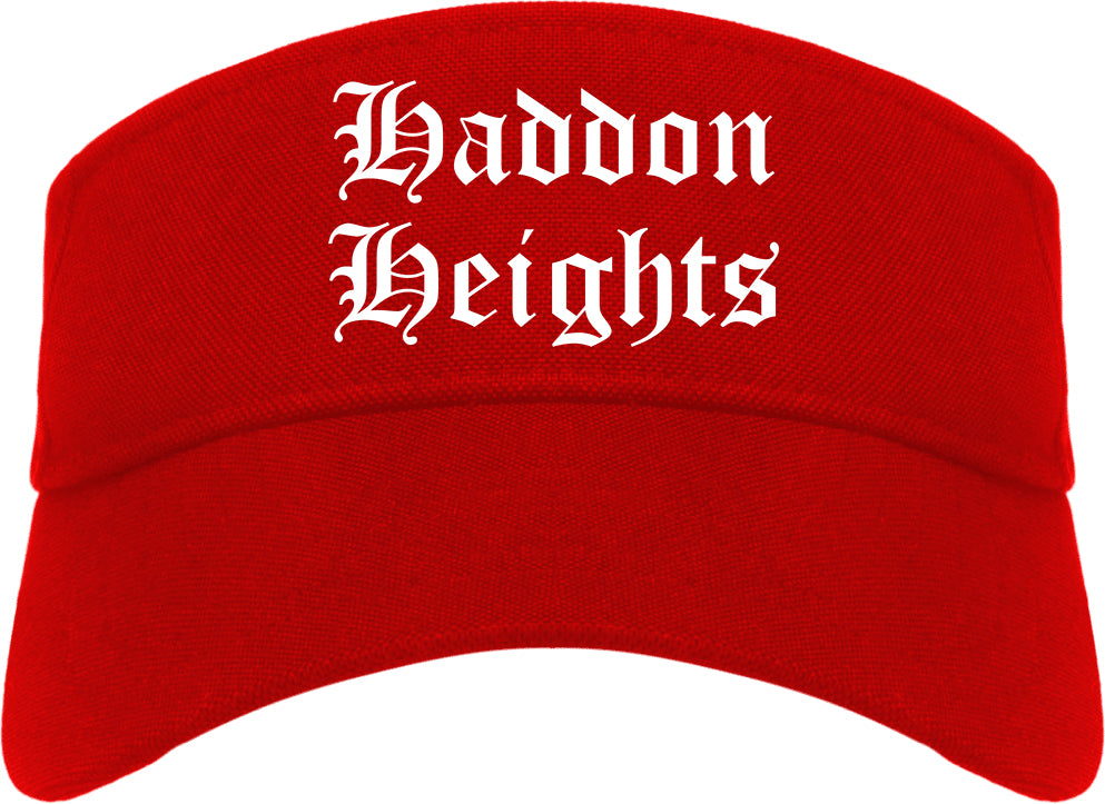 Haddon Heights New Jersey NJ Old English Mens Visor Cap Hat Red