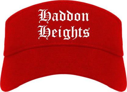 Haddon Heights New Jersey NJ Old English Mens Visor Cap Hat Red