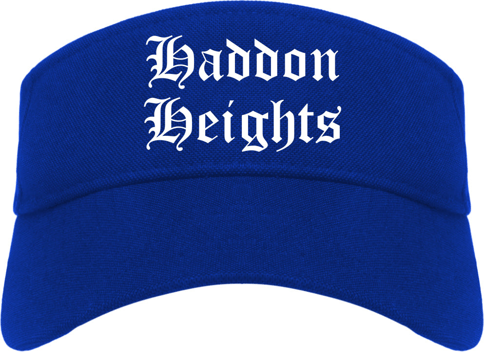 Haddon Heights New Jersey NJ Old English Mens Visor Cap Hat Royal Blue