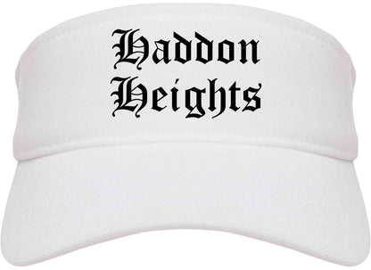 Haddon Heights New Jersey NJ Old English Mens Visor Cap Hat White