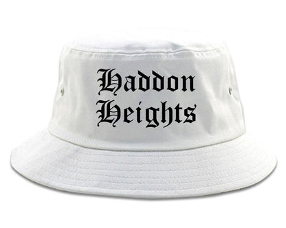 Haddon Heights New Jersey NJ Old English Mens Bucket Hat White