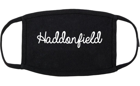 Haddonfield New Jersey NJ Script Cotton Face Mask Black