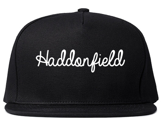 Haddonfield New Jersey NJ Script Mens Snapback Hat Black