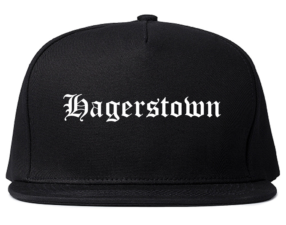 Hagerstown Maryland MD Old English Mens Snapback Hat Black