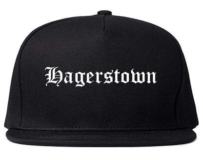 Hagerstown Maryland MD Old English Mens Snapback Hat Black