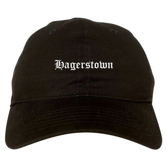 Hagerstown Maryland MD Old English Mens Dad Hat Baseball Cap Black