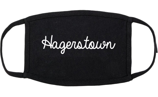 Hagerstown Maryland MD Script Cotton Face Mask Black