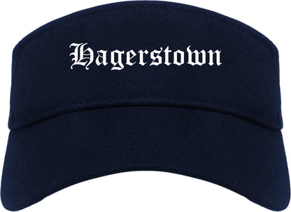 Hagerstown Maryland MD Old English Mens Visor Cap Hat Navy Blue