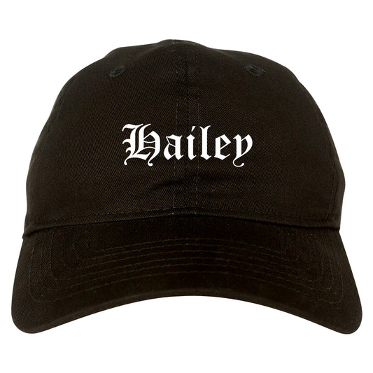 Hailey Idaho ID Old English Mens Dad Hat Baseball Cap Black