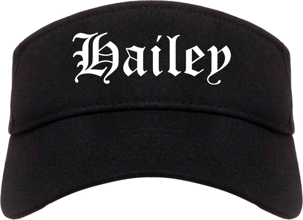 Hailey Idaho ID Old English Mens Visor Cap Hat Black
