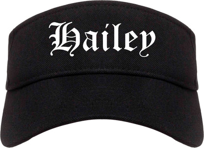 Hailey Idaho ID Old English Mens Visor Cap Hat Black
