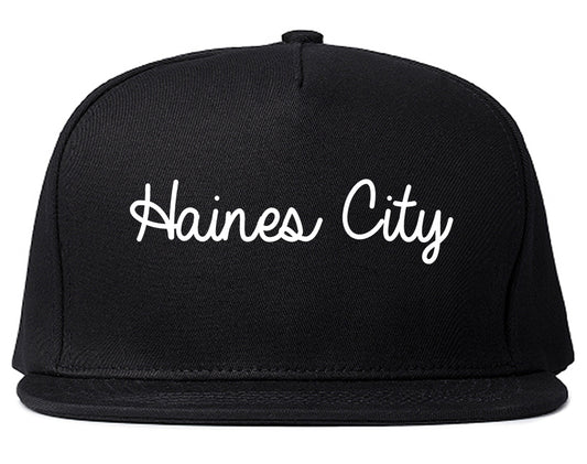Haines City Florida FL Script Mens Snapback Hat Black