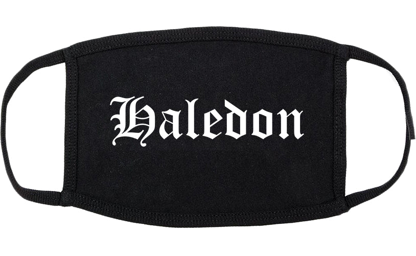Haledon New Jersey NJ Old English Cotton Face Mask Black