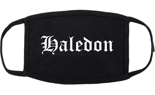 Haledon New Jersey NJ Old English Cotton Face Mask Black