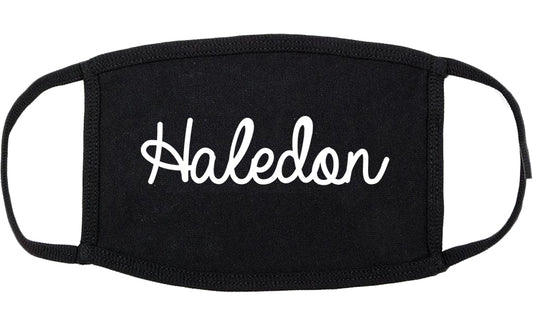 Haledon New Jersey NJ Script Cotton Face Mask Black