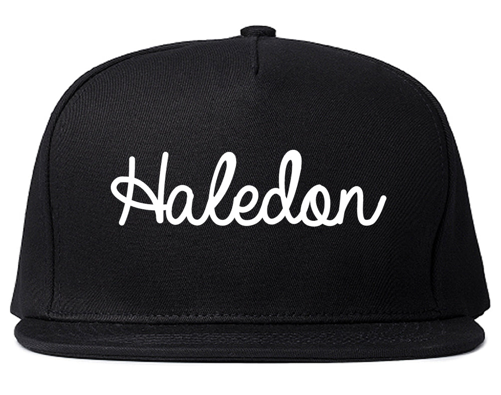 Haledon New Jersey NJ Script Mens Snapback Hat Black