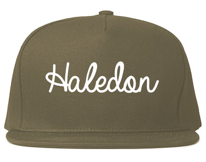 Haledon New Jersey NJ Script Mens Snapback Hat Grey