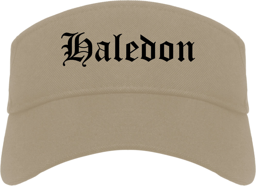 Haledon New Jersey NJ Old English Mens Visor Cap Hat Khaki