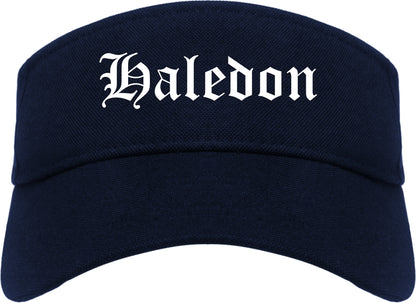 Haledon New Jersey NJ Old English Mens Visor Cap Hat Navy Blue