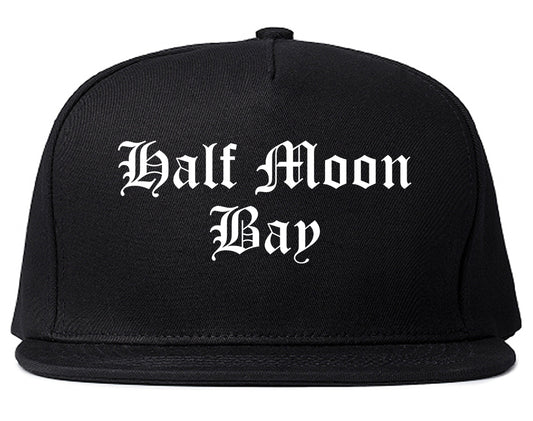 Half Moon Bay California CA Old English Mens Snapback Hat Black