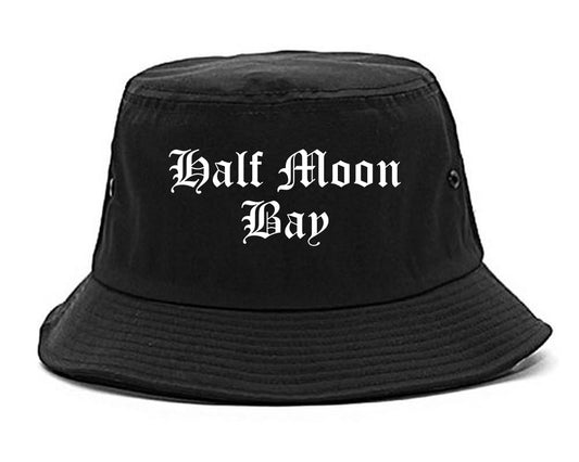 Half Moon Bay California CA Old English Mens Bucket Hat Black