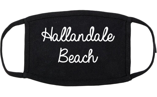 Hallandale Beach Florida FL Script Cotton Face Mask Black