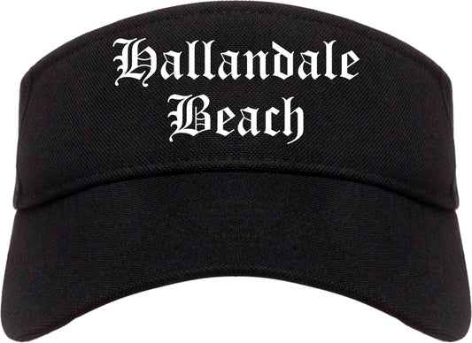 Hallandale Beach Florida FL Old English Mens Visor Cap Hat Black