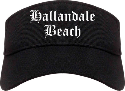 Hallandale Beach Florida FL Old English Mens Visor Cap Hat Black