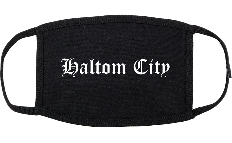 Haltom City Texas TX Old English Cotton Face Mask Black