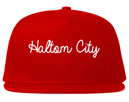 Haltom City Texas TX Script Mens Snapback Hat Red