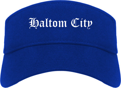 Haltom City Texas TX Old English Mens Visor Cap Hat Royal Blue